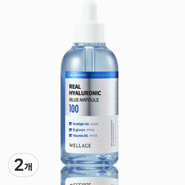 웰라쥬 리얼 히알루로닉 블루 앰플, 100ml, 2개 웰라쥬 리얼 히알루로닉 블루 앰플, 100ml, 2개