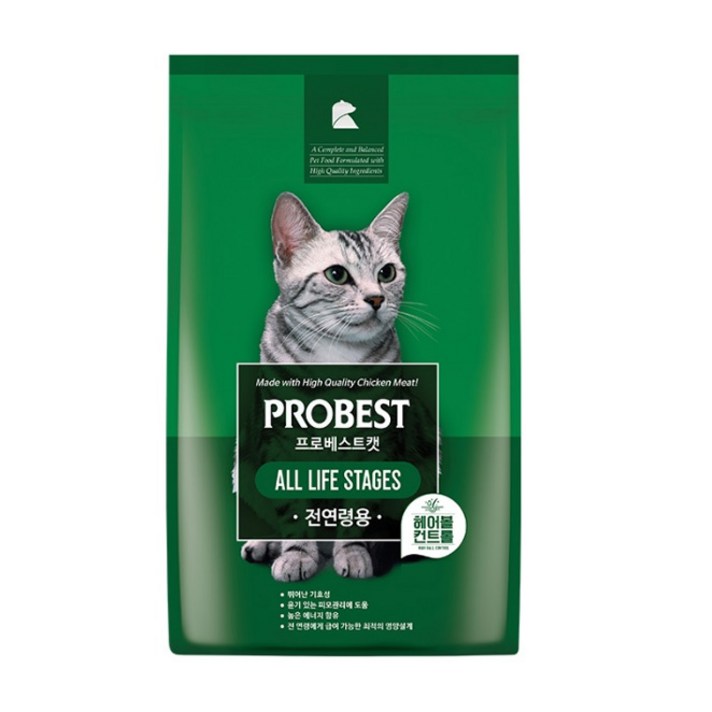 프로베스트 전연령 캣 그린 고양이 기능성 사료, 헤어볼 컨트롤, 20kg, 1개