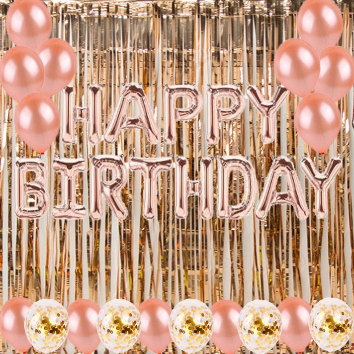 라이프그래피 생일풍선 가랜드  컨페티  커튼 세트