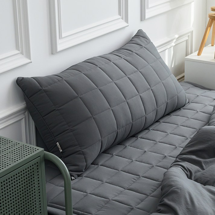 아이닉스 푸딩 소프트워싱 등받이 롱 헤드쿠션 누빔 커버 솜포함