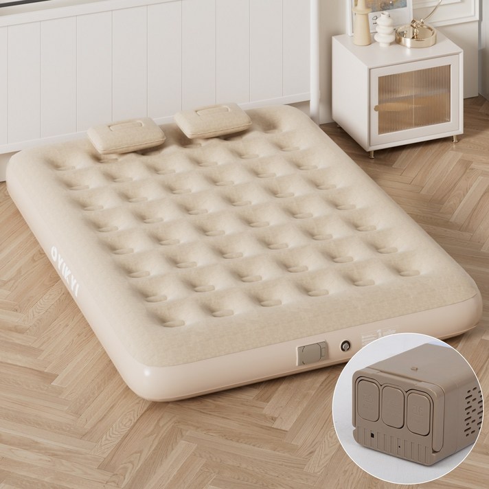 오이키 에어매트 캠핑 매트리스 에어펌프 내장 높이 2540cm