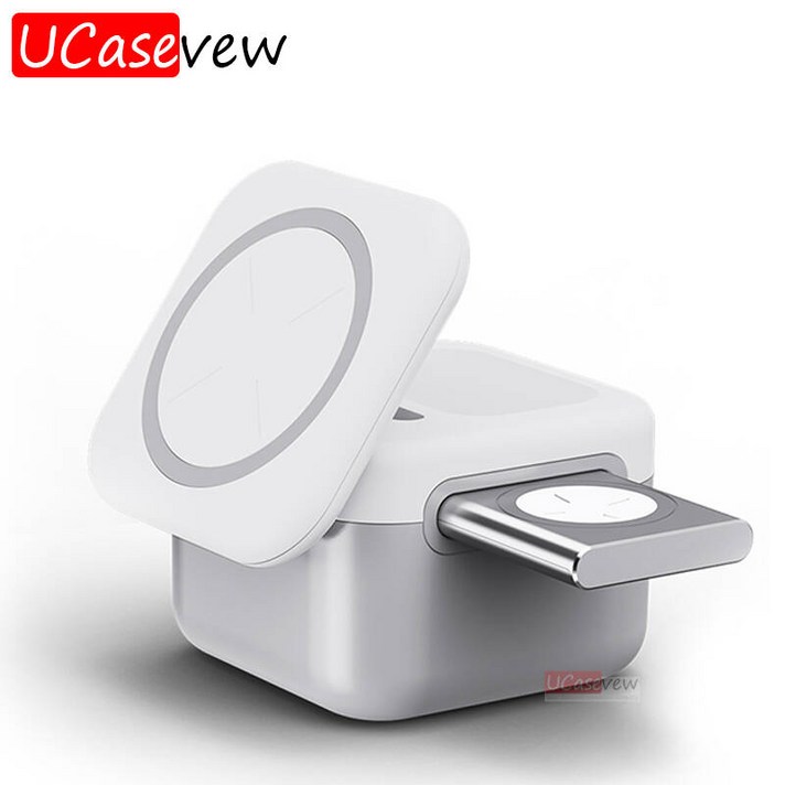 3in 1 Foldable Magnetic Wireless Charger 에어팟 아이워치용 접이식 마그네틱 무선 충전기, 고속 충전 패