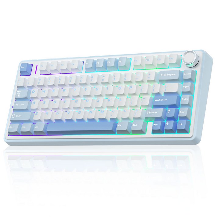 AULA F75유선무선 독립 키보드 LEOBOG 일반형 기계식 키보드, F75 화이트블루그레이, RGB wireless
