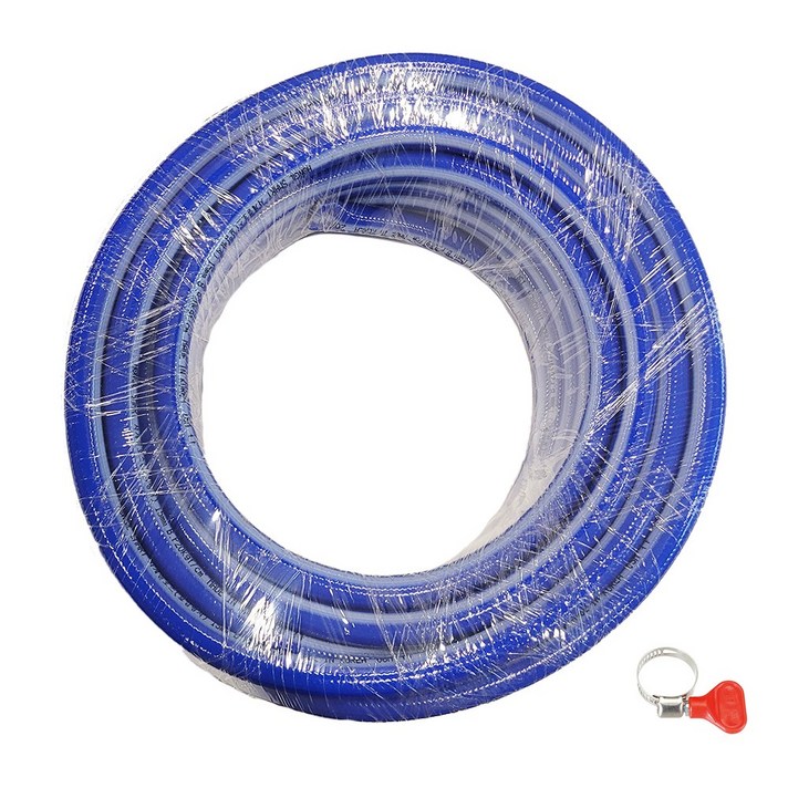 DWINPACK 국산 식품용 사계절 청호스 꼬임방지 고급 호스 15mm 고급 손잡이 밴드 포함, 10m