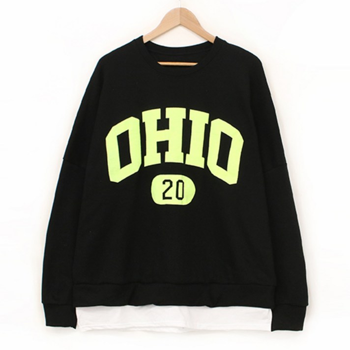 퀸비샵 하이 레이어드 맨투맨  여성맨투맨 큰옷 박스맨투맨 여성 빅사이즈 오버사이즈 오버핏