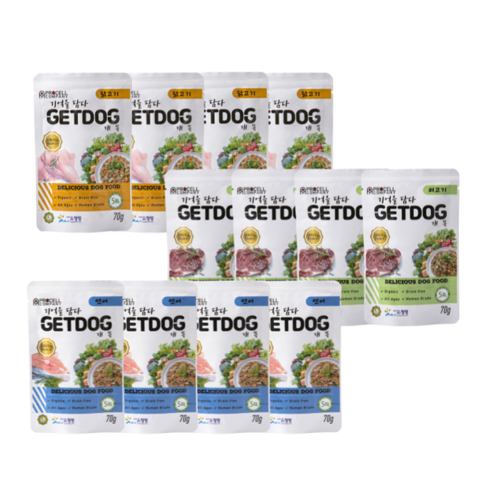 베러펫 개똑 강아지 습식사료 주식 파우치 닭고기소고기연어 70g, 12개
