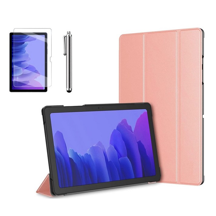 갤럭시탭A7 10.4 슬림 북커버 스탠드 케이스액정보호필름터치펜 SMT500N T505N 케이스나라