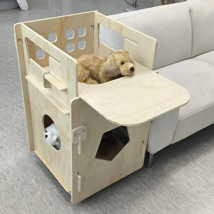 소형 숨숨집 높이조절 강아지식탁의자 강아지집