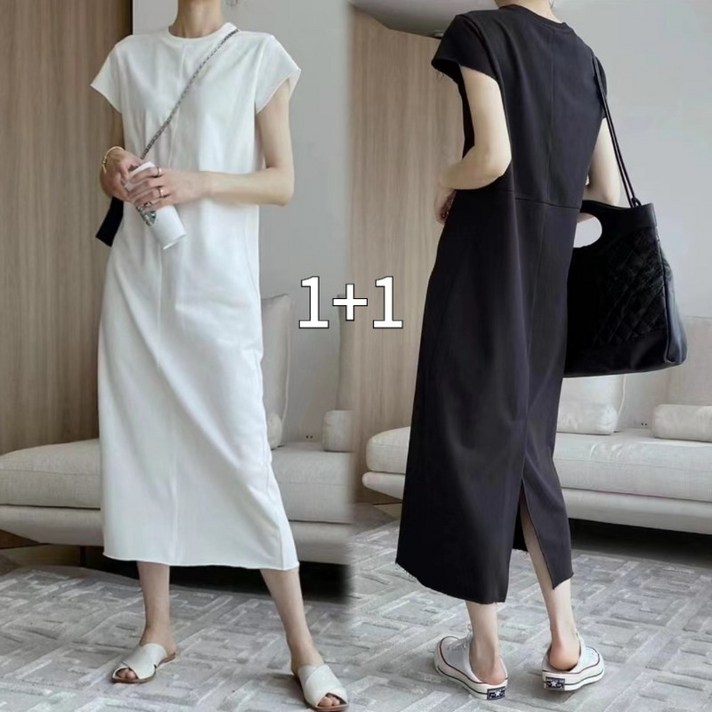 천하오 11 반팔 여름 여성 H라인 원피스 L2954