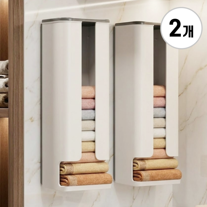 하이퍼리 무타공 부착식 속옷 양말 정리함, 2개, 화이트그레이