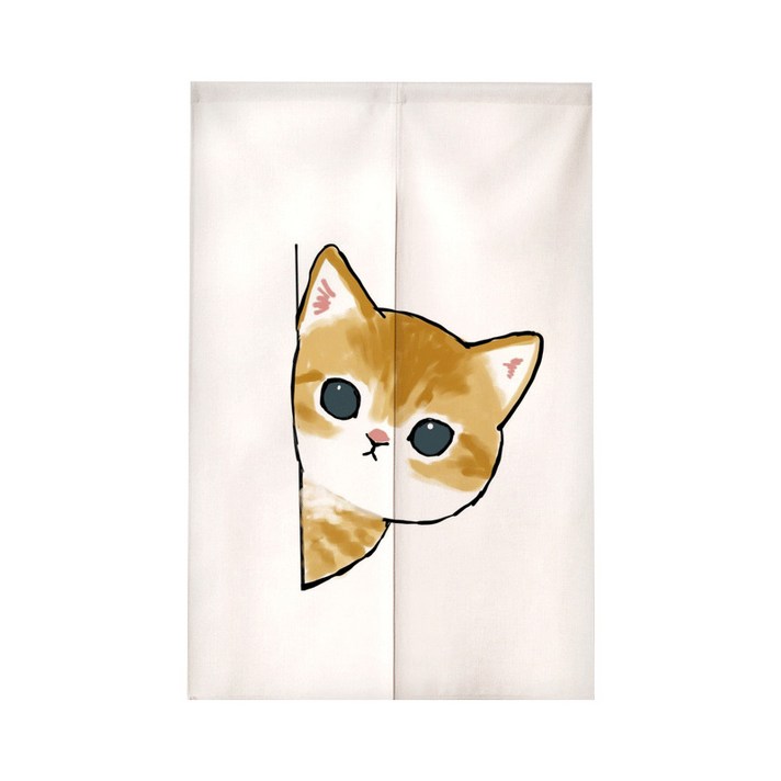 고양이 패브릭 가림막 커튼 공간분리 가림막천 방문가리개