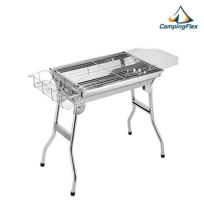 캠핑플렉스 플렉스 그릴 접이식 스테인레스 바베큐그릴 야외용 캠핑그릴 BBQ 용품 숯불그릴 대형그릴 그릴세트, 1개