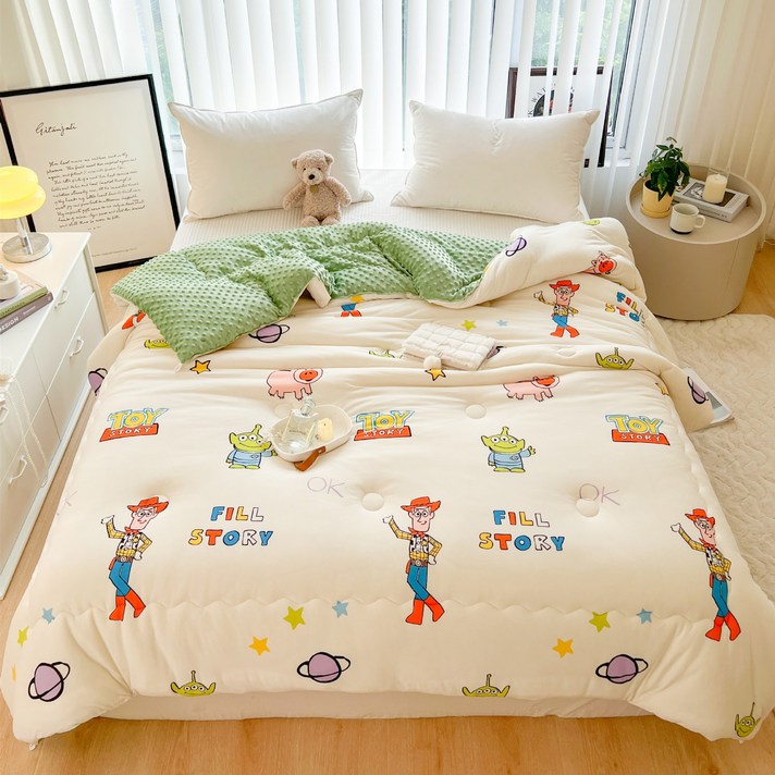 마법의 주머니 니트면 솜털 봄가을 이불