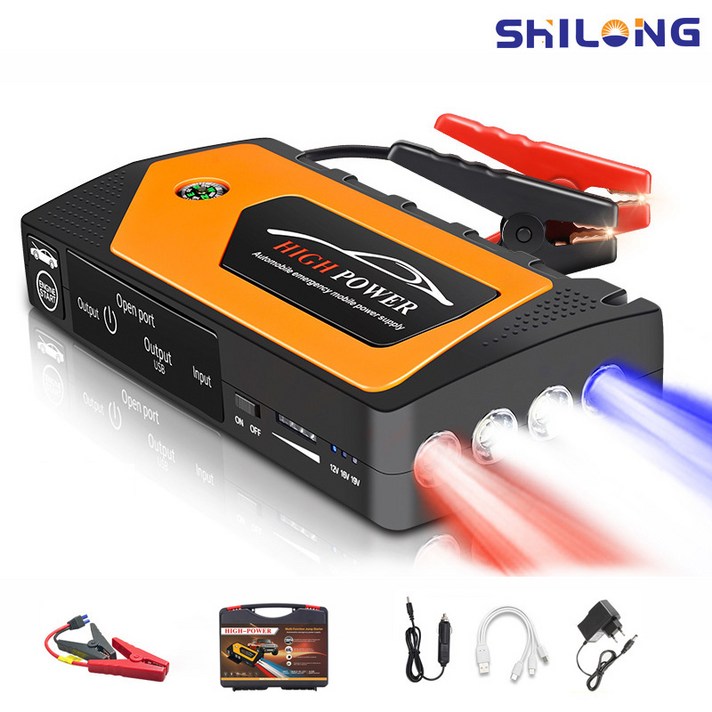 SHILONG 12V 99800mAH 차카파워 차량용 점프스타터, 99800mAh, 1개 SHILONG 12V 99800mAH 차카파워 차량용 점프스타터, 99800mAh, 1개
