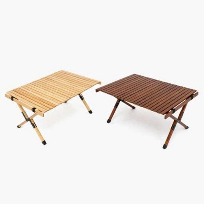 문캠핑 접이식 원목 롤테이블 내츄럴 S사이즈 M사이즈 L사이즈 월넛 L사이즈 파우치포함
