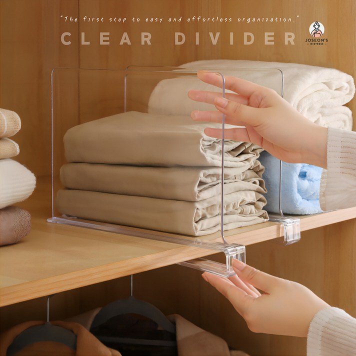 조선의 아씨 아크릴 클리어 옷장 책장 펜트리 주방 선반 칸막이, 6개, 투명중