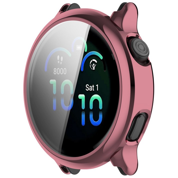 가민 Garmin Vivoactive 6 전용 전면 둘러싼 TPU 전도 보호 케이스  고급스러운 보호 기능으로 팔목에 반짝이는 케이스, 핑크, 1개