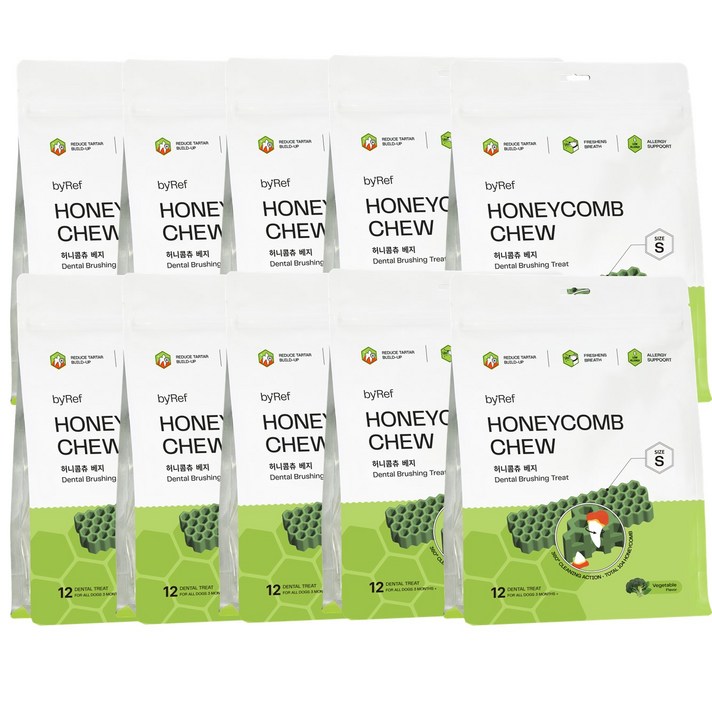바이레프 강아지 허니콤츄 덴탈껌, 120g, 베지S, 10개