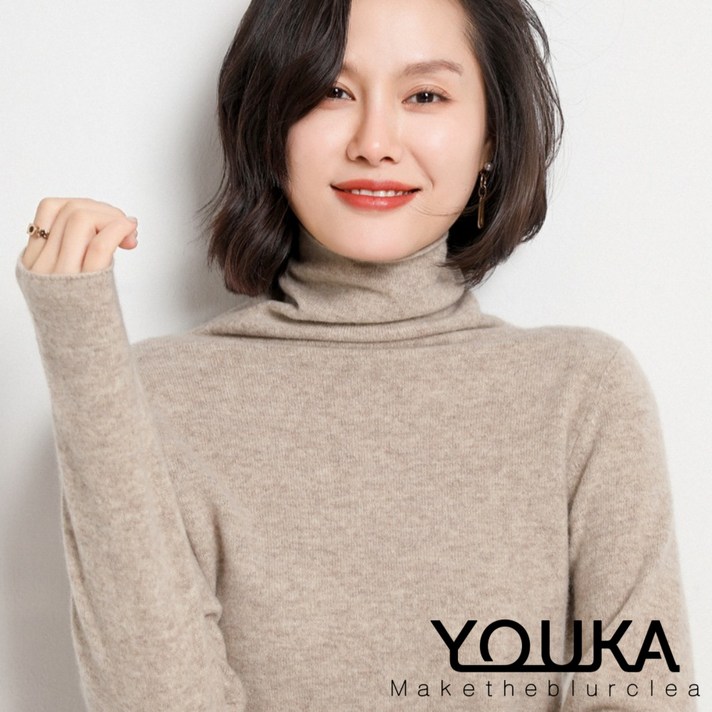 유카 가을 겨울 100 고급 캐시미어 목폴라 울 니트 티 유카 가을 겨울 100 고급 캐시미어 목폴라 울 니트 티