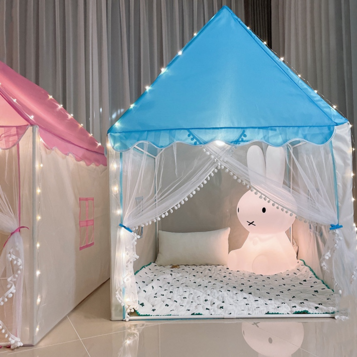 마이랑 멀티 하우스 어린이 유아 텐트 인디언 플레이 하우스 실내 놀이집 아기 집 LED 줄 전구 조명 캠핑놀이