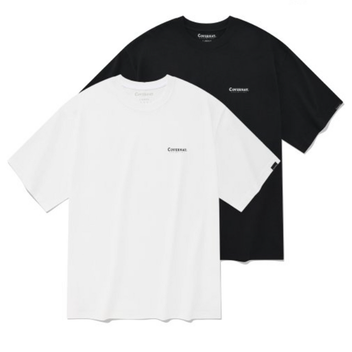 100정품 국내발송 커버낫 쿨 코튼 2PACK 티셔츠 블랙화이트 CO2402STE1BK