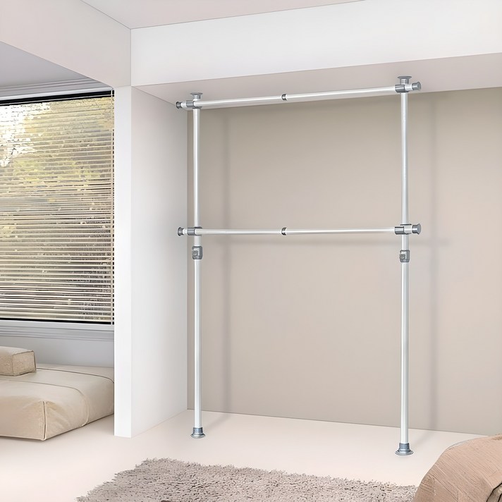 가화홈시스 38mm 튼튼한 굵은기둥 와이드가로봉 2단 B2200