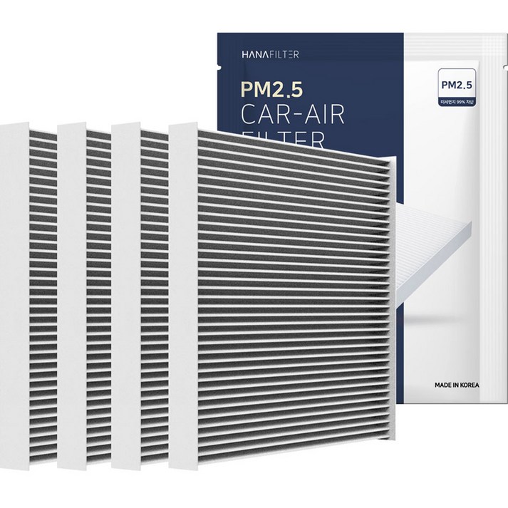 하나필터 PM2.5 차단 자동차 에어컨 필터, HF-12, 4개