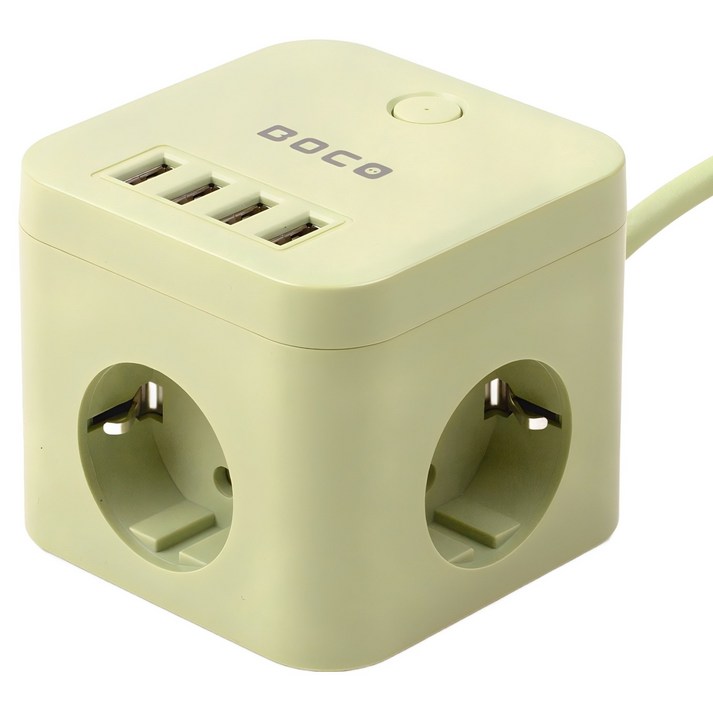 보코 유에스비 미니 멀티탭 3구 SL320, 2m, 그린, 1개