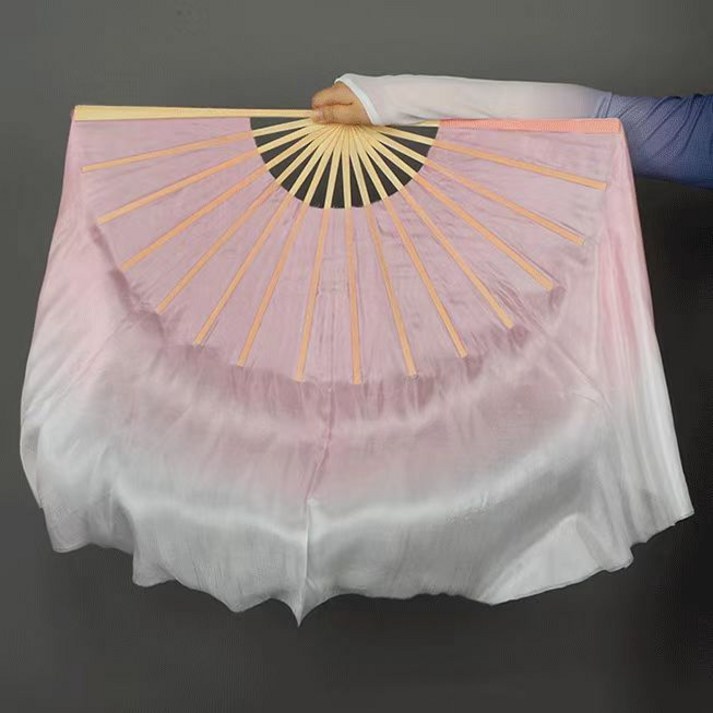 마켓피아 그라데이션 실크 전통 무용부채 03 31 x 40 cm, 핑크, 1개