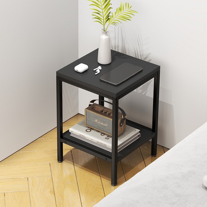 소하임 우드 낮은 미니 사이드 테이블, 올블랙
