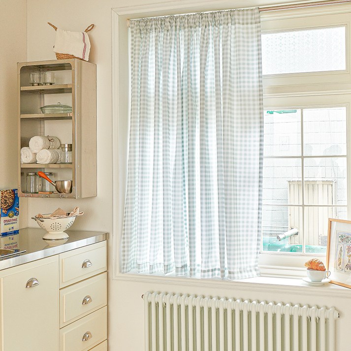 데시뉴 체크러버 중문형 커튼