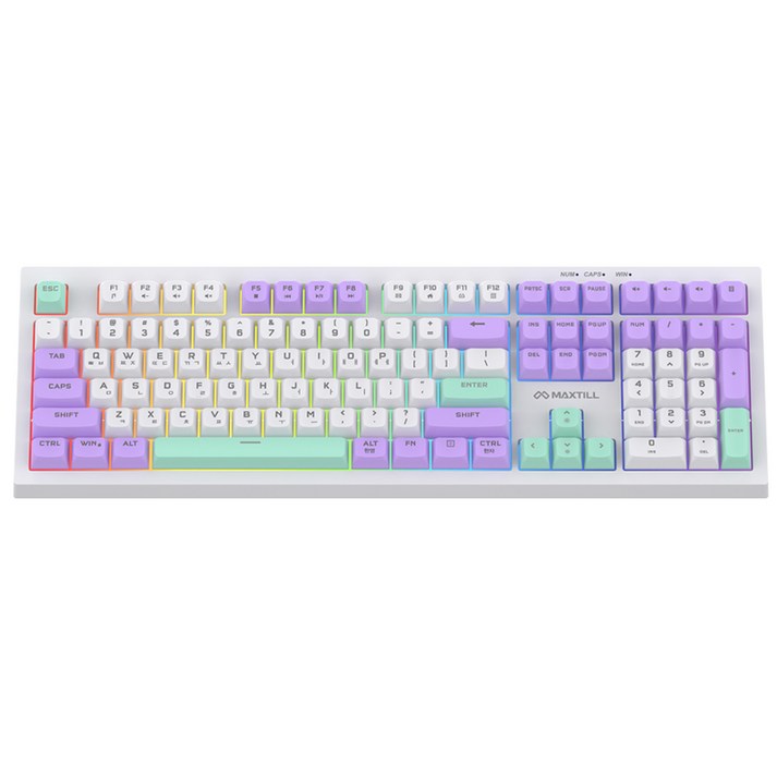 맥스틸 무소음 RGB 게이밍 사무용 유선 키보드