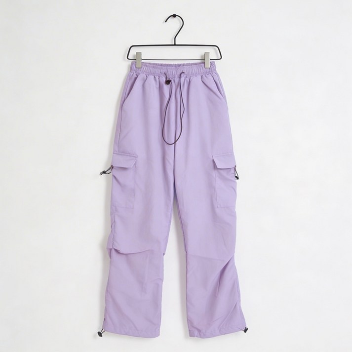 알로데 여성용 빅포켓 스트링 카고 긴바지