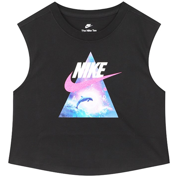 나이키 우먼스 SportWear 민소매 나시티 NS우먼스 Muscle Crop 탱크 탑 블랙 나이키 우먼스 SportWear 민소매 나시티 NS우먼스 Muscle Crop 탱크 탑 블랙