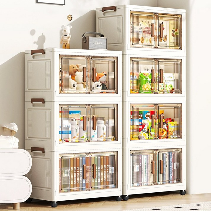 폴딩박스 리빙박스 폴딩 박스 접이식수납박스, 5개, 흰색