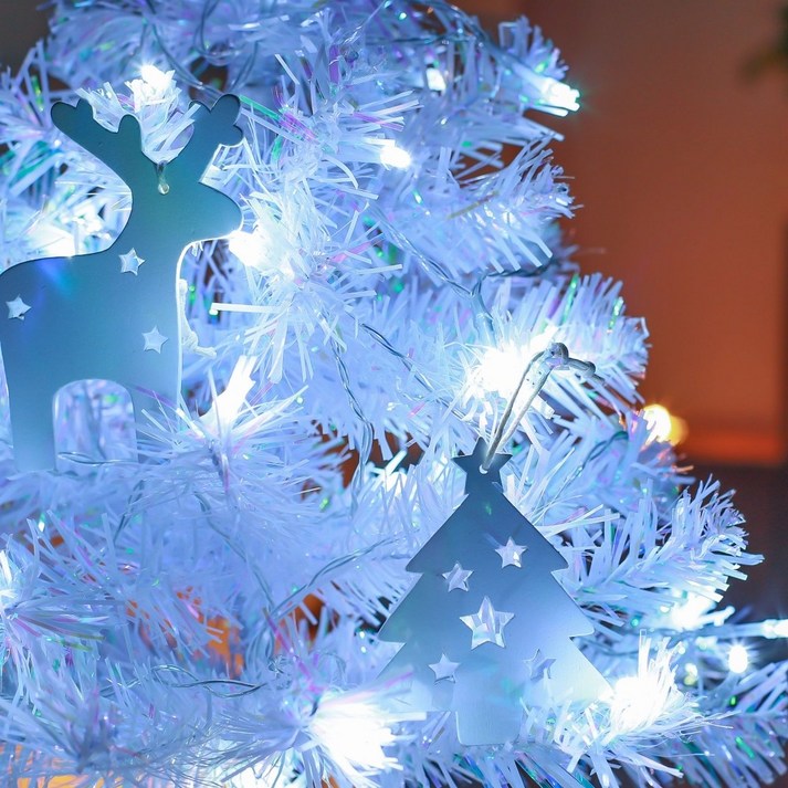 [은하수] 30구 투명선 피켓 LED 백색전구(3M) 건전지