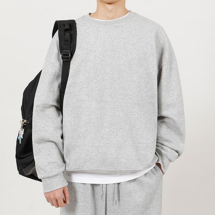 JJ패션라운지 남녀공용 편안한 남성 여성 라운드넥 오버핏 무지 심플 맨투맨