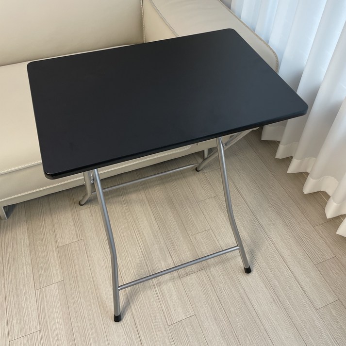 접이식사각테이블 오브민 다용도 접이식 입식 사각 테이블 특대형 800 x 600mm, 블랙