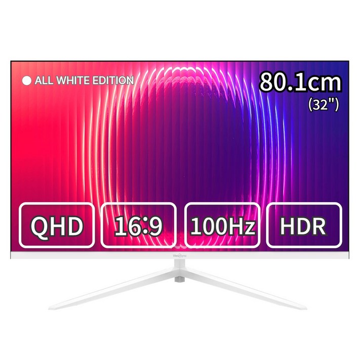 뷰싱크 QHD 리얼 100Hz 올화이트 모니터, VSO321Q (일반), 80.1cm