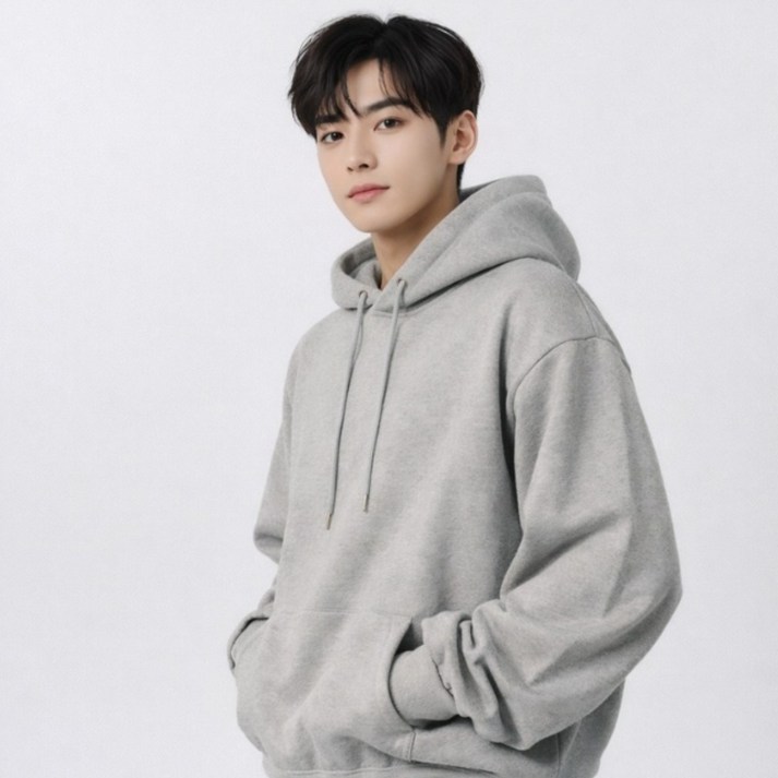 남녀공용 봄 가을 무지 후드티셔츠