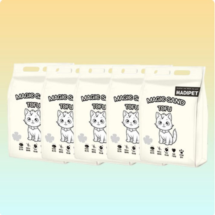 메디펫 매직 고양이 두부모래 가는입자, 녹차향, 5개, 10L