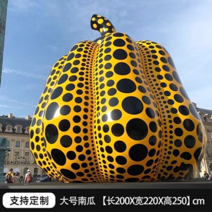 호박 장식품 소품 펌킨 물방울 무늬 조형물 유리섬유 오브제 1.5m 2m, 대형호박 250cm