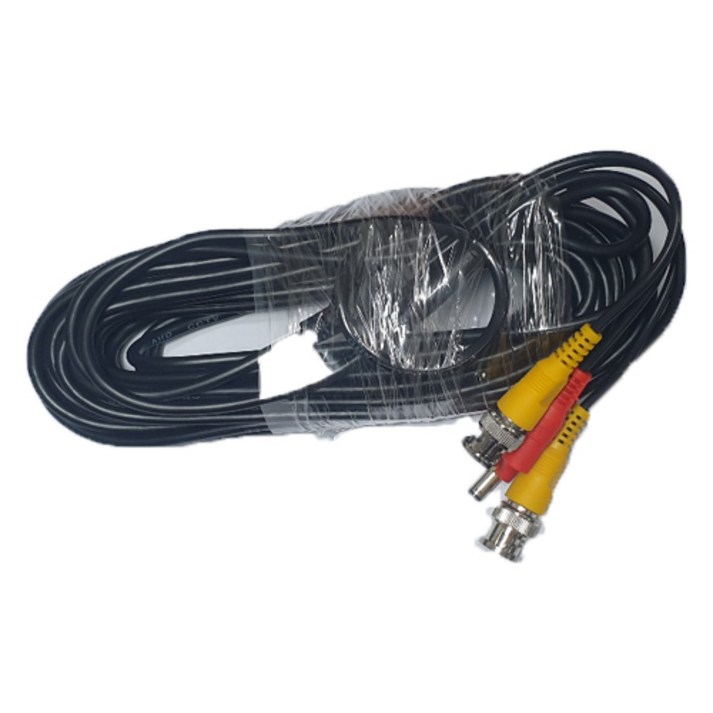 ATTN CCTV 카메라 전용케이블 BNC DC플러그 마감 보급형 10-50m 선택 영상+전원 일체형 AHD TVI CVI SD 씨씨티비 AV 음성 실드 Cable 검정선, 50M, 1개