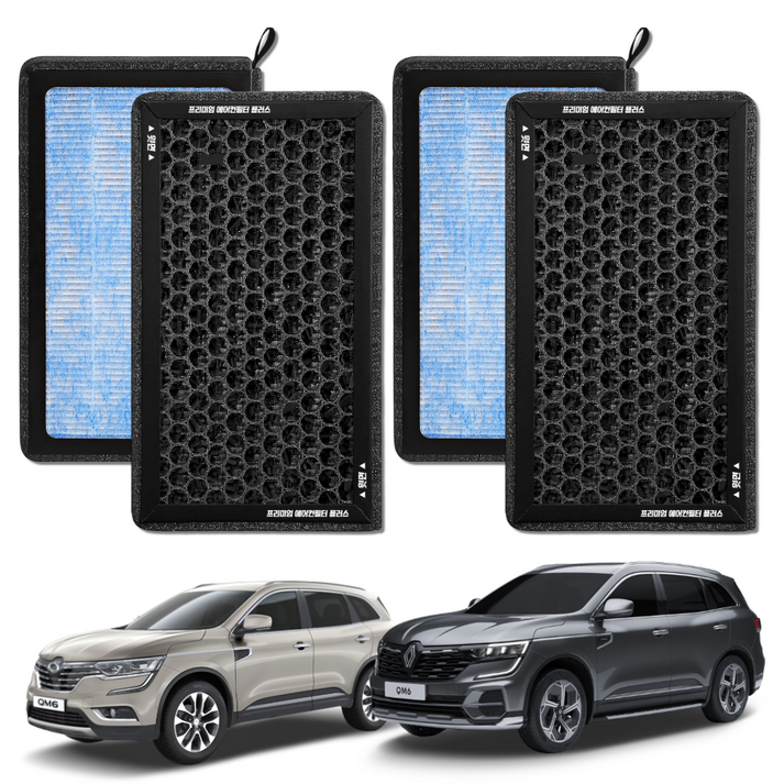 1+1 PM 0.3 에어컨필터 활성탄 블루 초미세먼지, 2개, QM6 [FCP-23]