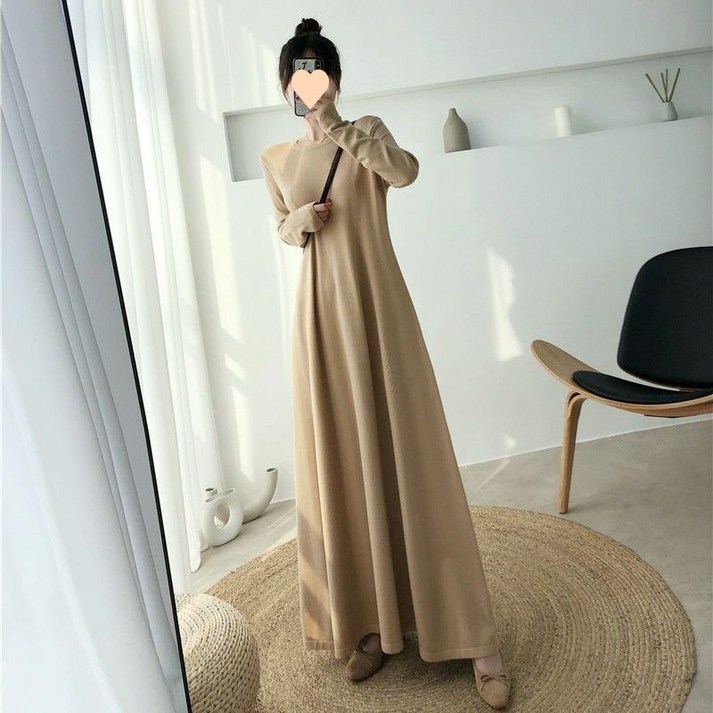 Seofst 여성 초대형 빅사이즈 롱원피스 가을겨울 루즈핏 이너