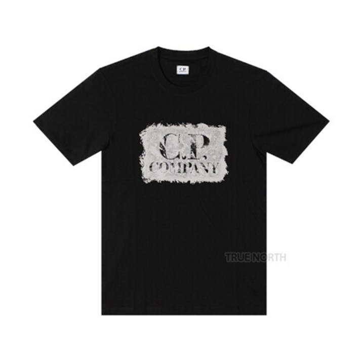 [CP컴퍼니] 남성 14CMTS192A 006011W 999 페인팅 로고 반팔 티셔츠 블랙 - 투데이밈