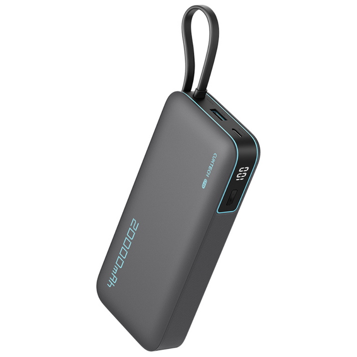 CUKTECH 쿡테크 55W 대용량 20000mAh 일체형 보조배터리 고속 충전 보조배터리 삼성 45W 보조배터리/전력 표시/여행용 기내반입, 회색