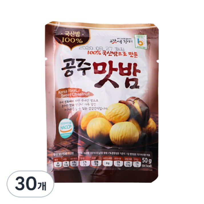 고맛나루 공주맛밤, 50g, 30개 고맛나루 공주맛밤, 50g, 30개