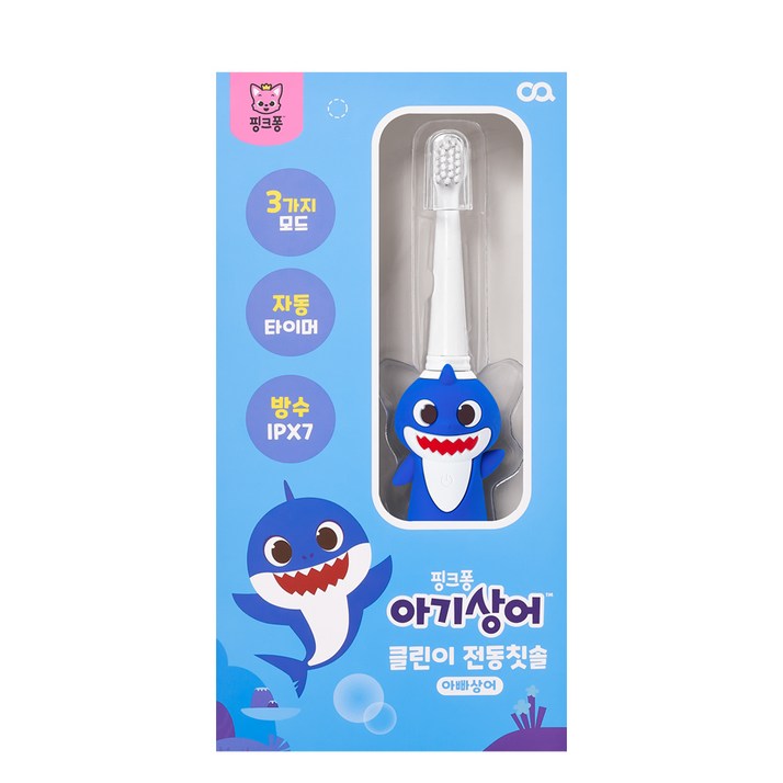 오아 아동용 클린이 핑크퐁 아빠상어 음파전동칫솔 블루 오아 아동용 클린이 핑크퐁 아빠상어 음파전동칫솔 블루