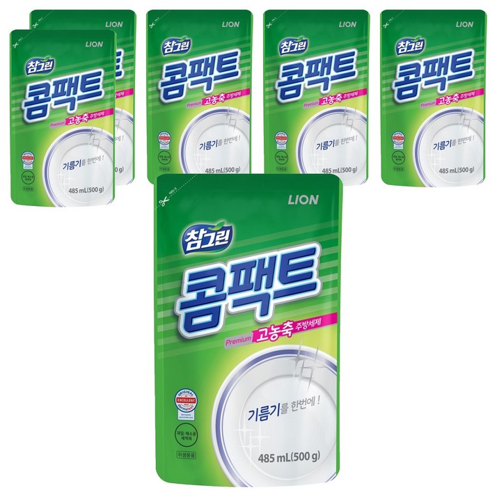참그린 콤팩트 주방세제 리필형, 500g, 6개 참그린 콤팩트 주방세제 리필형, 500g, 6개
